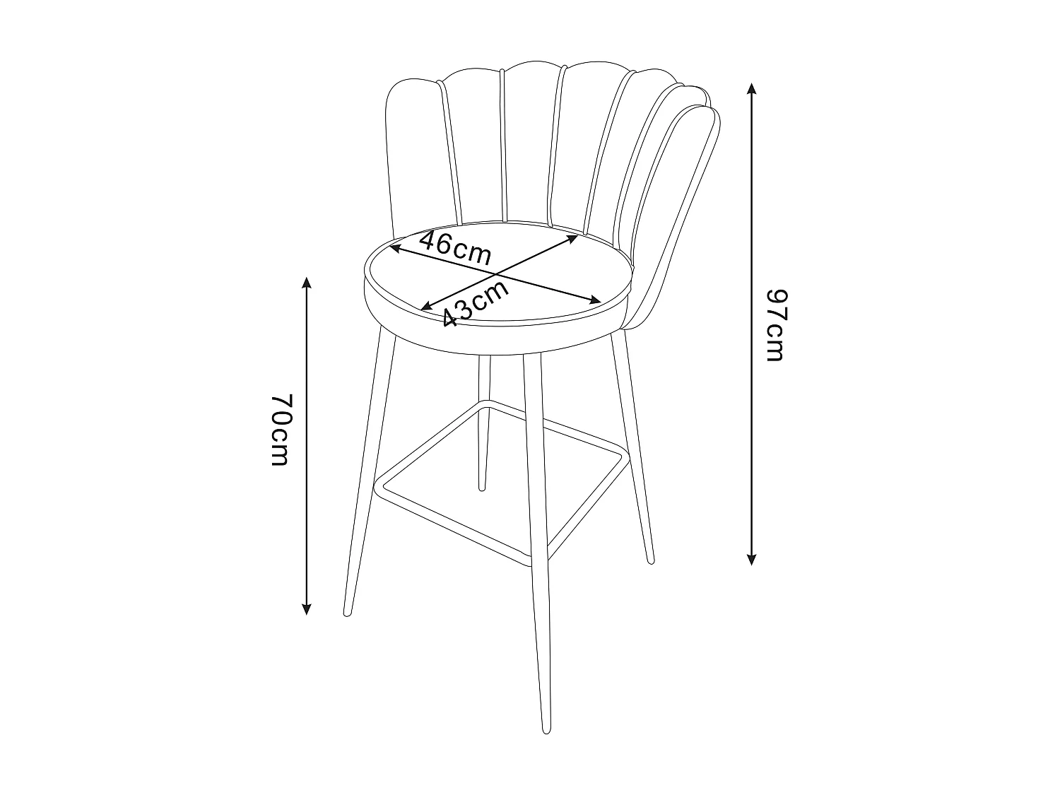 Lot 2 Tabourets de Bar Nymphea Velours Moka Pieds Chrome