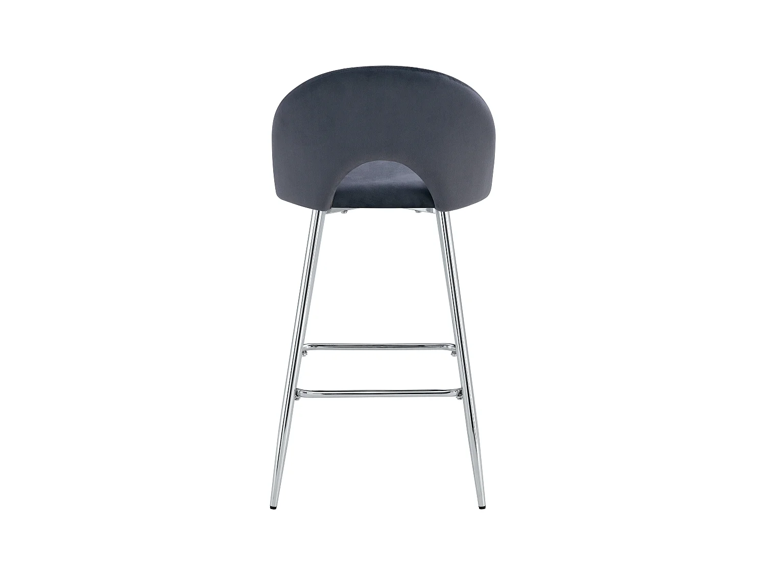 Lot de 2 tabourets de bar TEDDY pied chrome velours