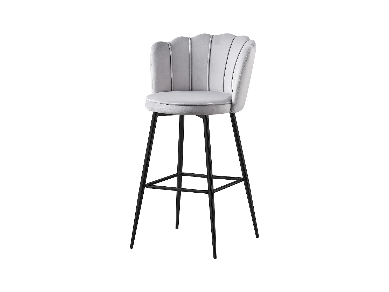 Lot de 2 tabourets de bar NYMPHEA Métal noir en velours