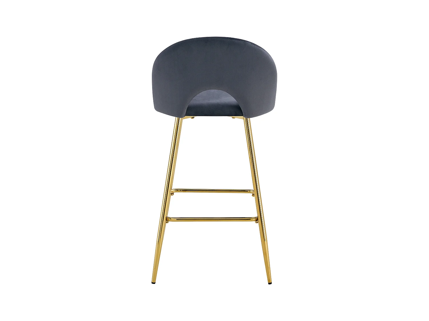 Lot de 2 tabourets de bar TEDDY pied gold velours