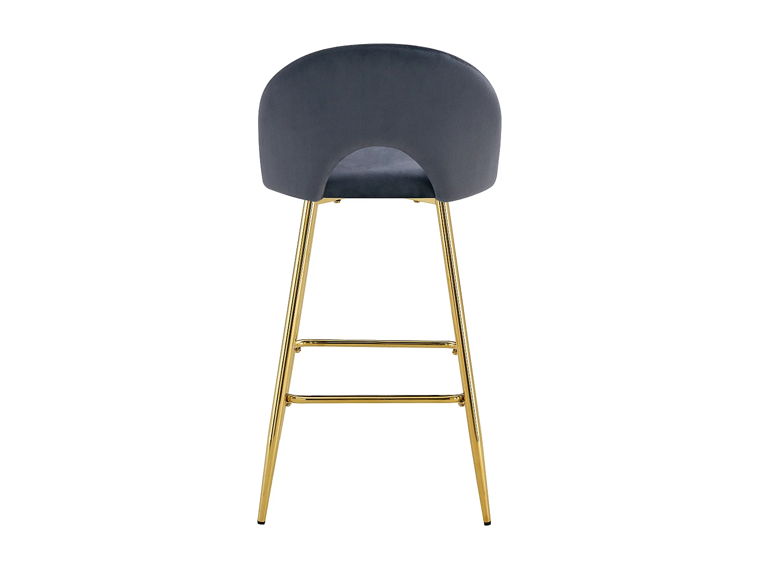 Lot de 2 tabourets de bar TEDDY pied gold velours
