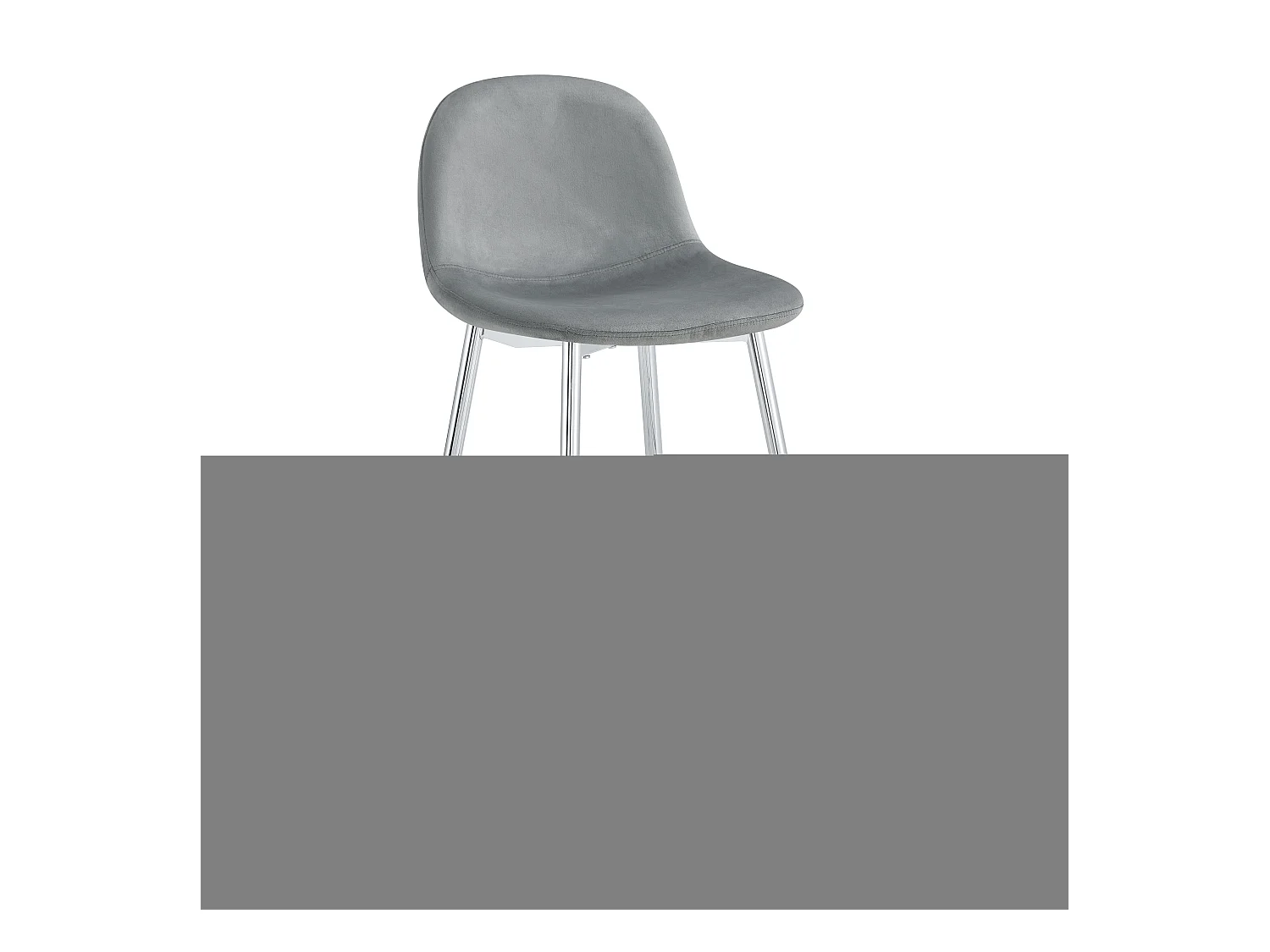 Lot de 2 tabourets de bar SCANDINAVE pied chrome velours