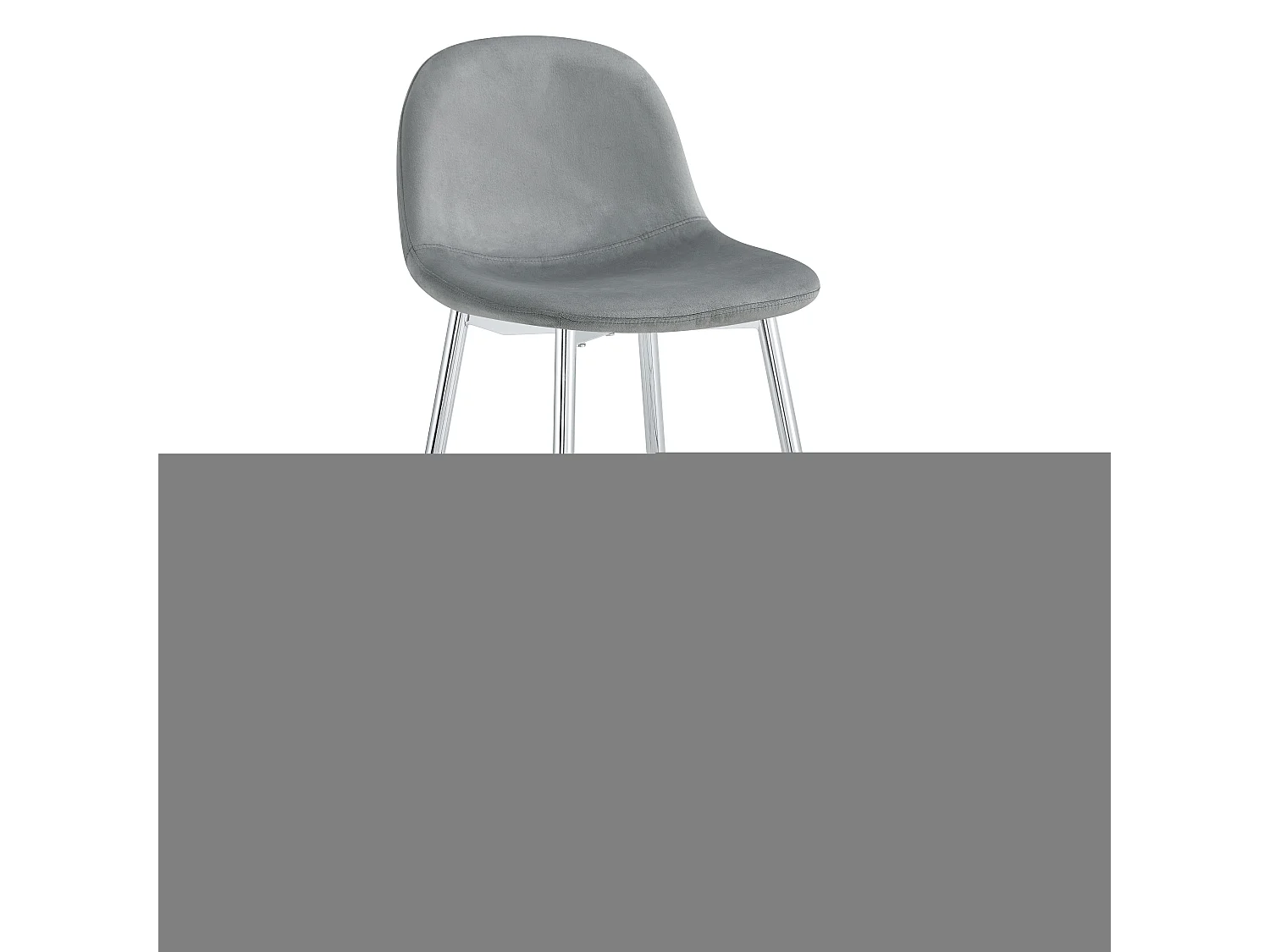 Lot de 2 tabourets de bar SCANDINAVE pied chrome velours