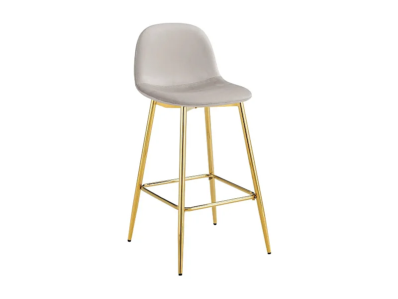 Lot de 2 tabourets de bar SCANDINAVE pied gold velours