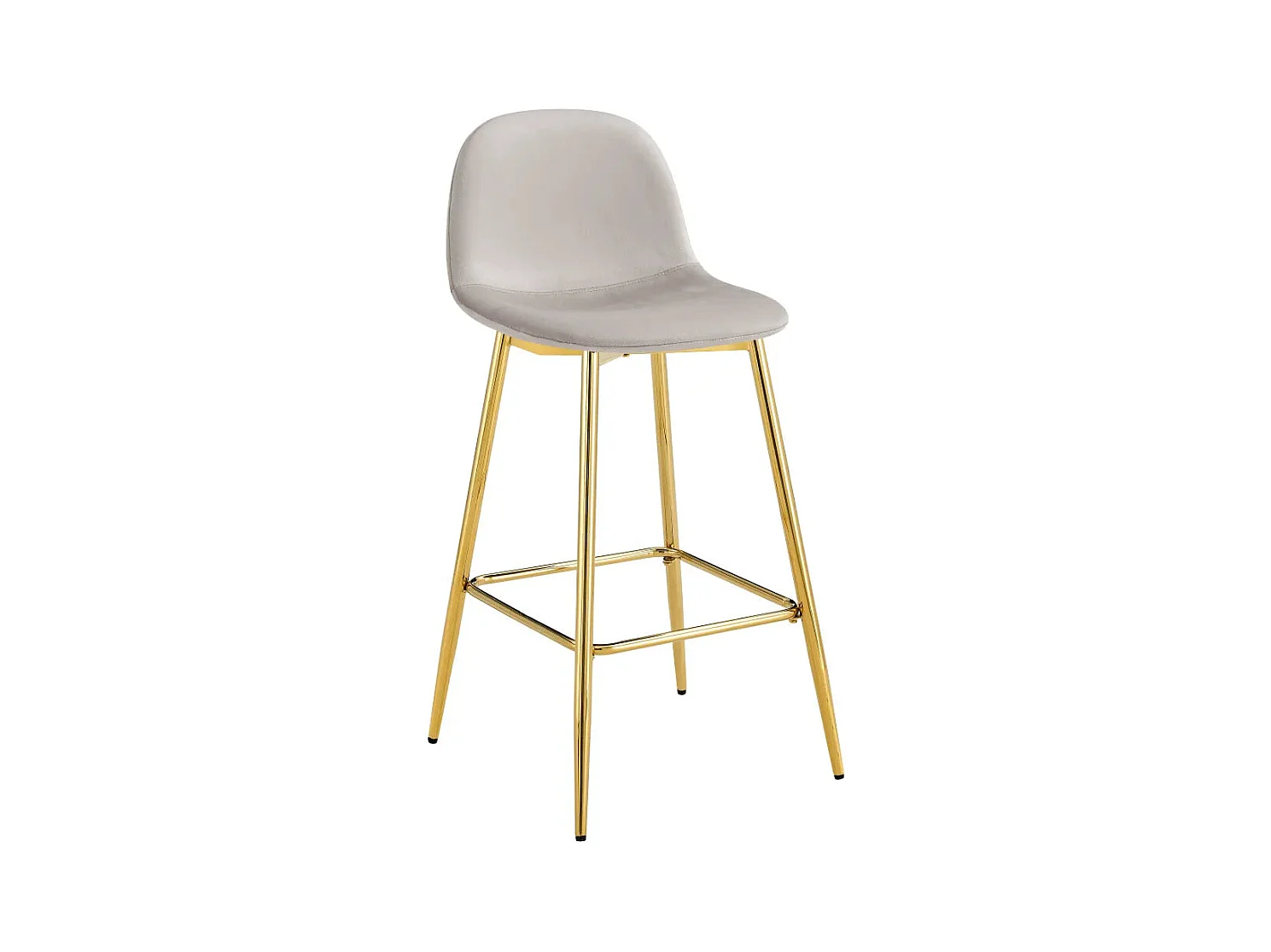 Lot de 2 tabourets de bar SCANDINAVE pied gold velours