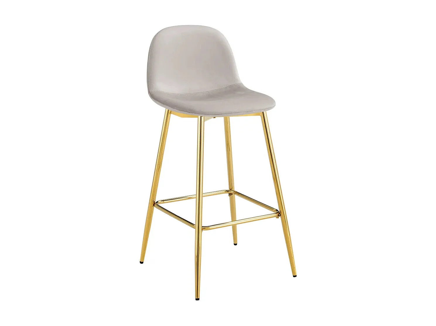 Lot de 2 tabourets de bar SCANDINAVE pied gold velours