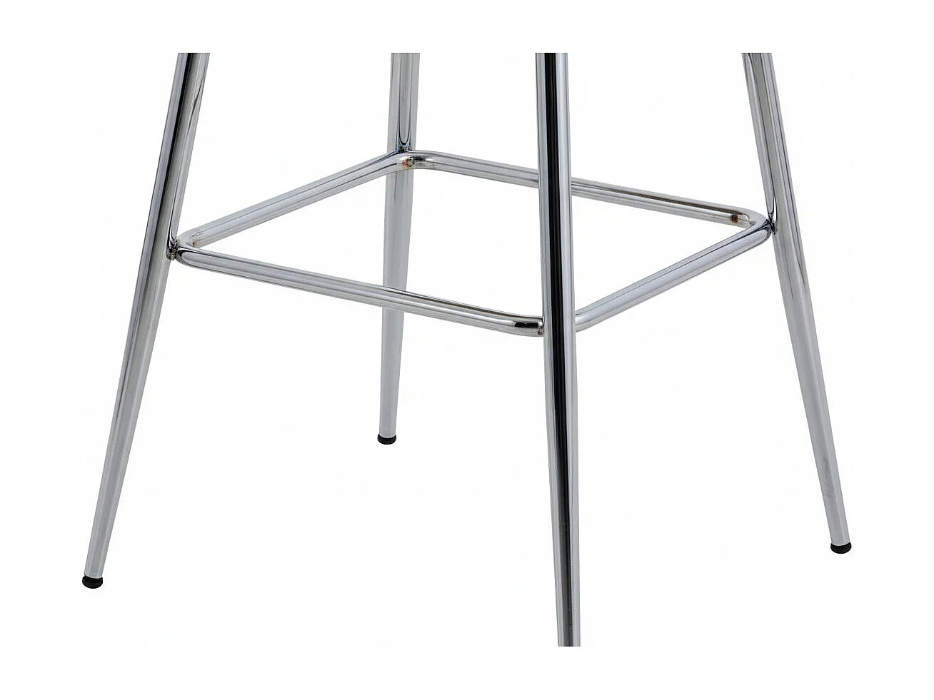 Lot 2 Tabourets de Bar Nymphea Velours Blanc Doudou Réglables Pieds Chrome Hauteur Assise 69cm