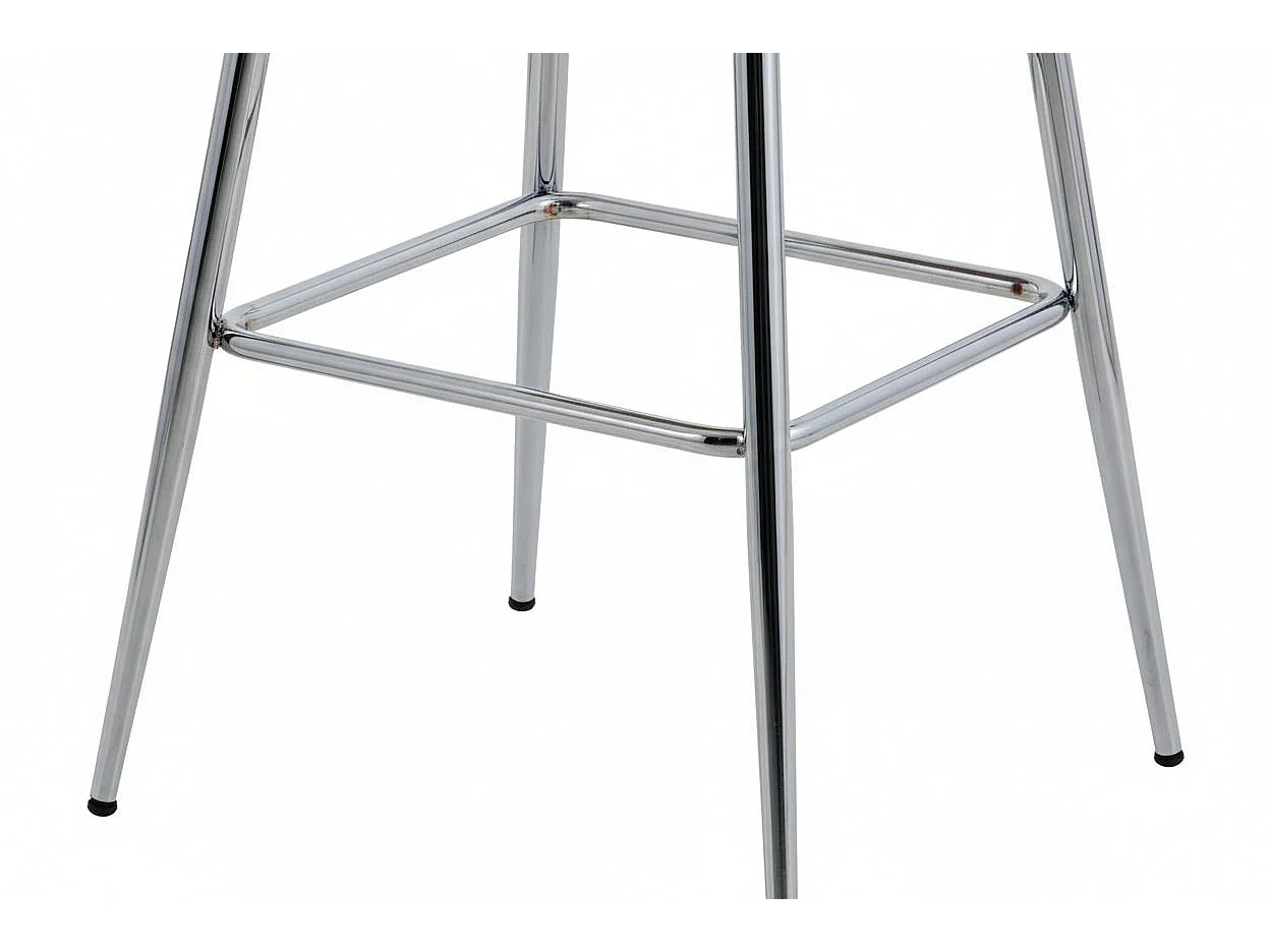 Lot 2 tabourets bar velours blanc réglables pieds chrome NYMPHEA