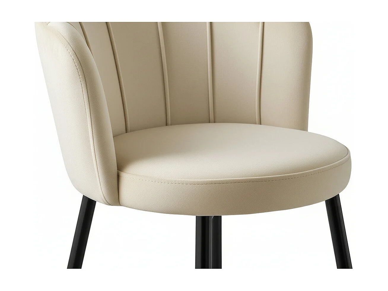 Lot 2 tabourets bar velours beige réglables métal noir NYMPHEA