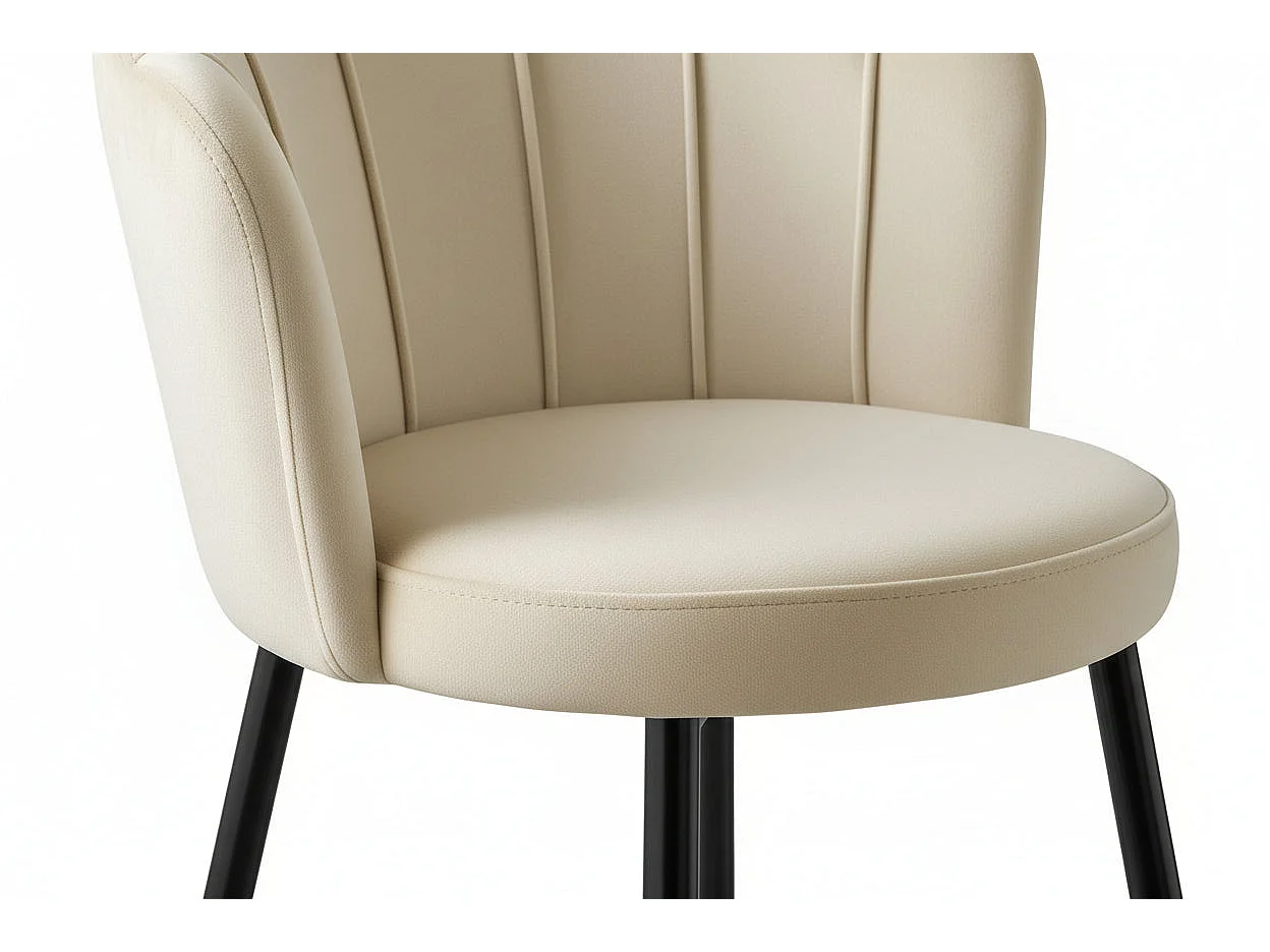 Lot 2 tabourets bar velours beige réglables métal noir NYMPHEA