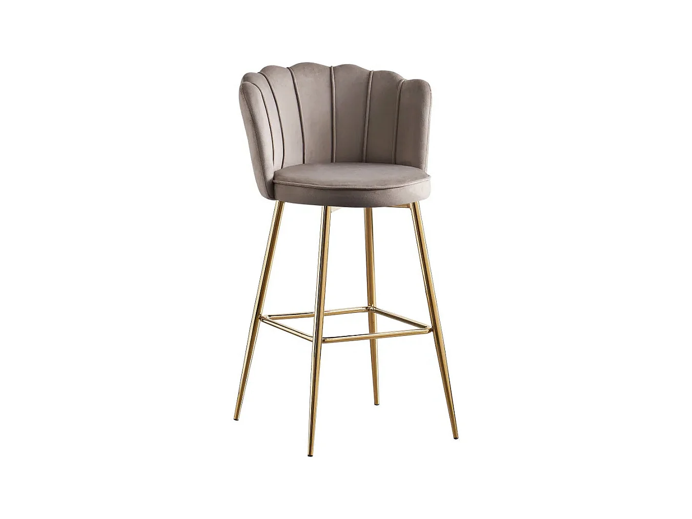 Lot de 2 tabourets de bar NYMPHEA Gold en velours Moka