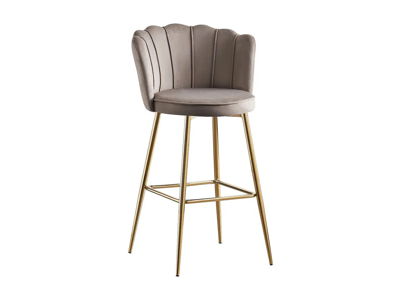 Lot de 2 tabourets de bar NYMPHEA Gold en velours Moka