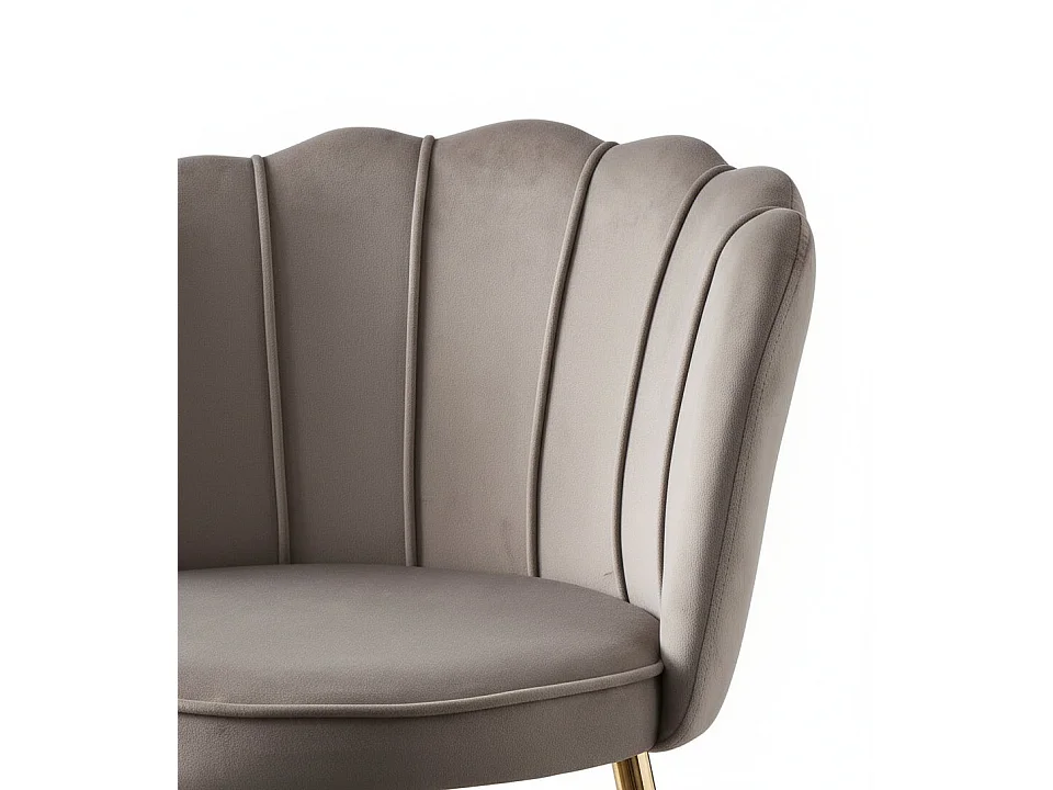 Lot 2 Tabourets de Bar Nymphea Velours Moka Pieds Gold