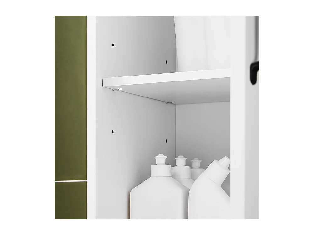 SoBuy badkamerkast met lade en verstelbare planken, vochtbestendig in het wit