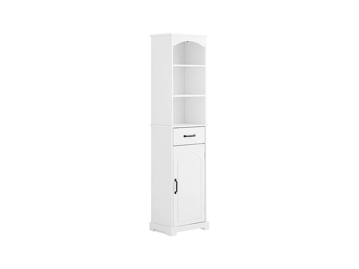 SoBuy Armoire Salle de Bain à Tiroir, Étagères Réglables, Résistant à l'Humidité, Blanc