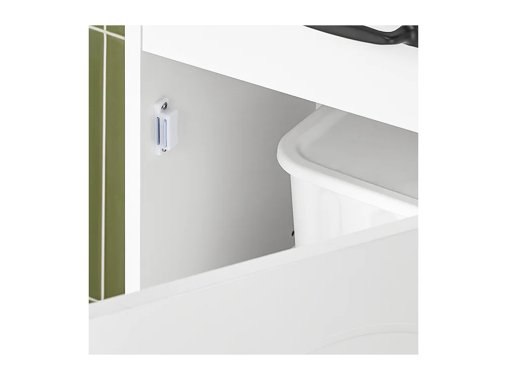 SoBuy Armoire Salle de Bain à Tiroir, Étagères Réglables, Résistant à l'Humidité, Blanc