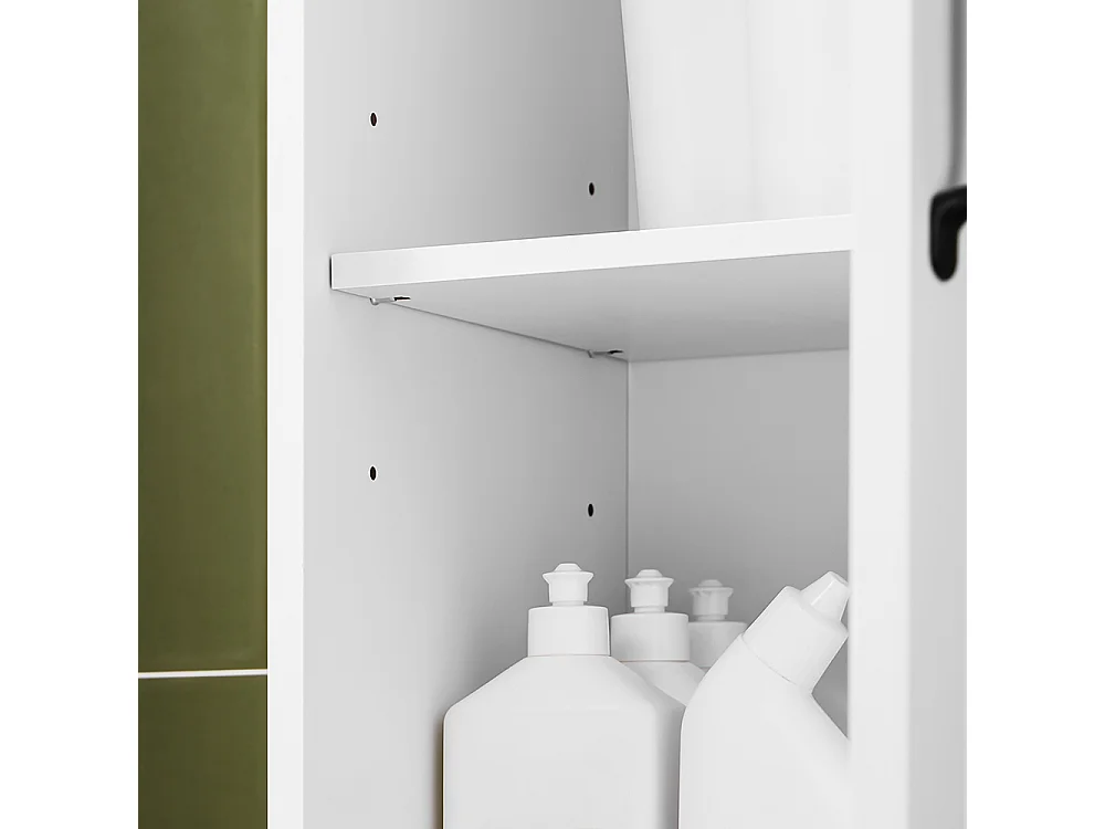 SoBuy Armoire Salle de Bain à Tiroir, Étagères Réglables, Résistant à l'Humidité, Blanc