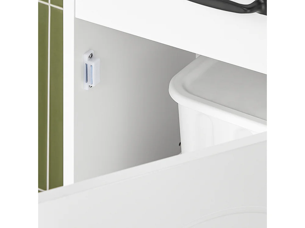 SoBuy Armoire Salle de Bain à Tiroir, Étagères Réglables, Résistant à l'Humidité, Blanc