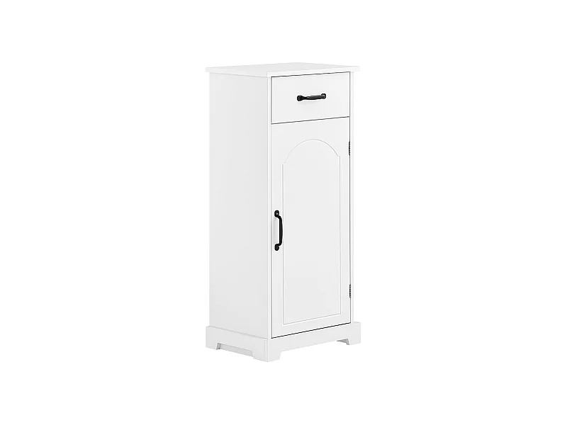 SoBuy BADschrank schmal mit verstellbaren Böden und offenen Regalen in Weiß