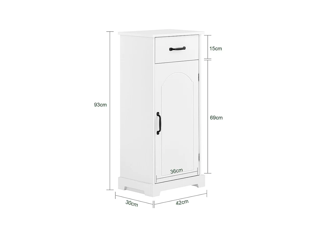 SoBuy Armário de Banheiro com Gavetas Ajustáveis, Madeira Resistente, Branco