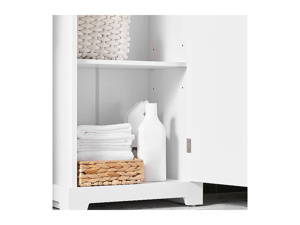 SoBuy Armoire Salle de Bain avec Tiroir, Résistante à l'Humidité, Blanche