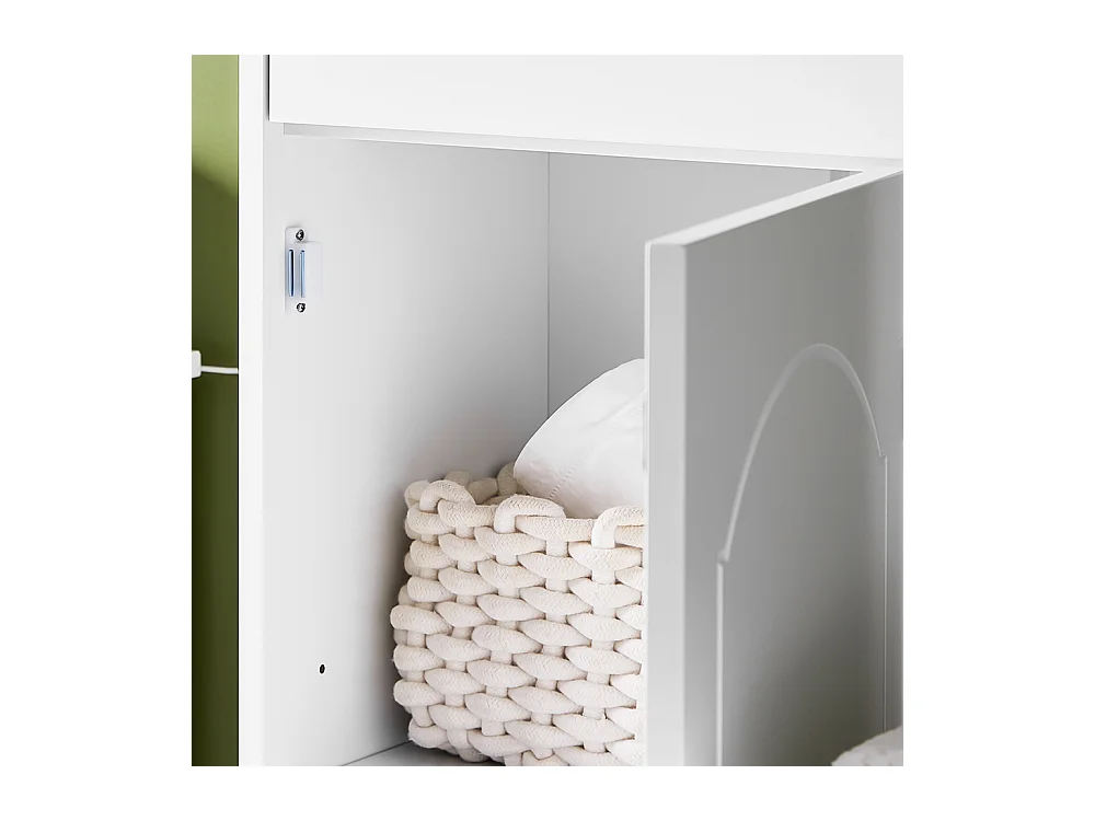 SoBuy Armoire Salle de Bain avec Tiroir, Résistante à l'Humidité, Blanche