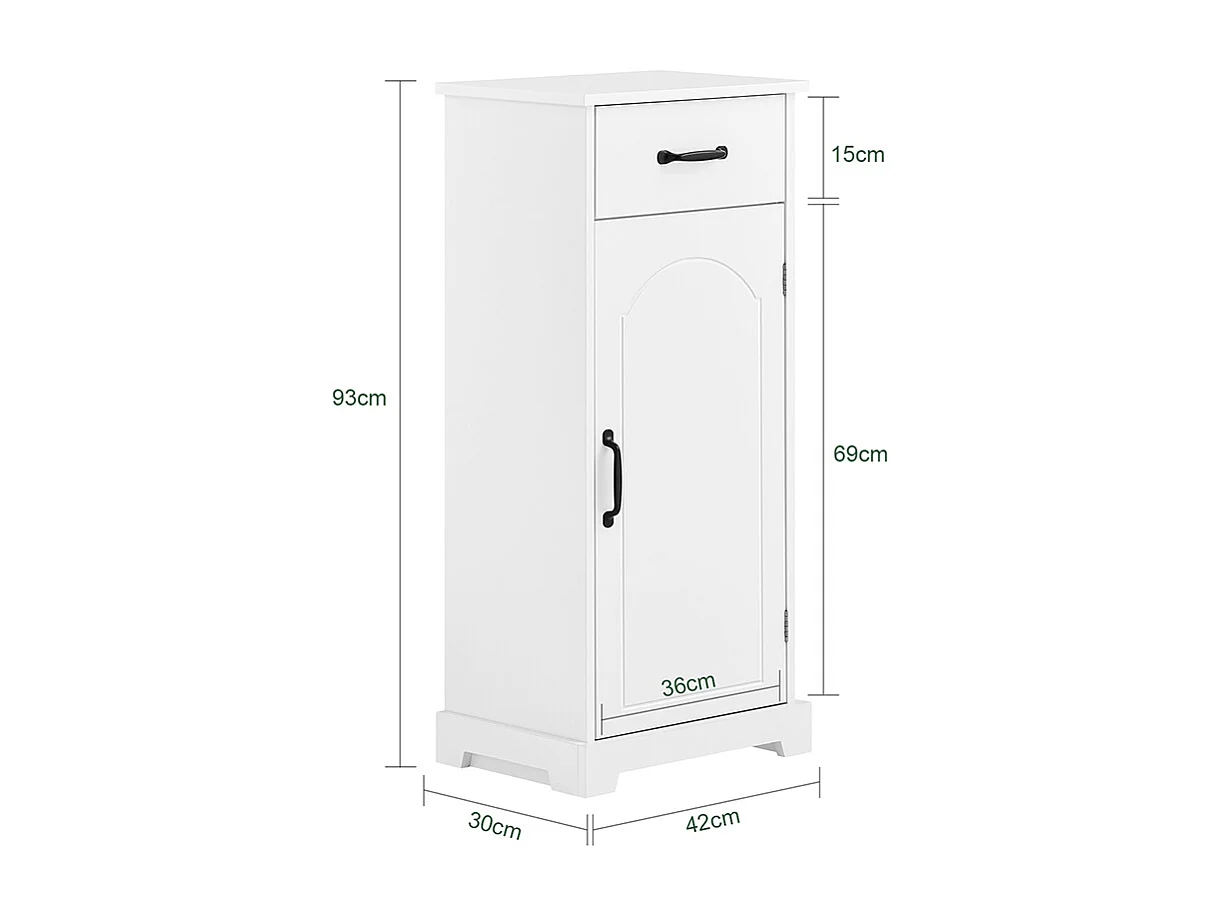 SoBuy Armoire Salle de Bain avec Tiroir, Résistante à l'Humidité, Blanche