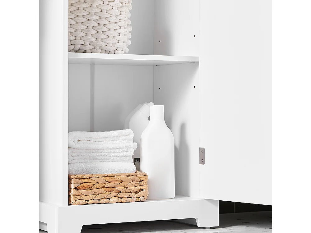 SoBuy Armoire Salle de Bain avec Tiroir, Résistante à l'Humidité, Blanche