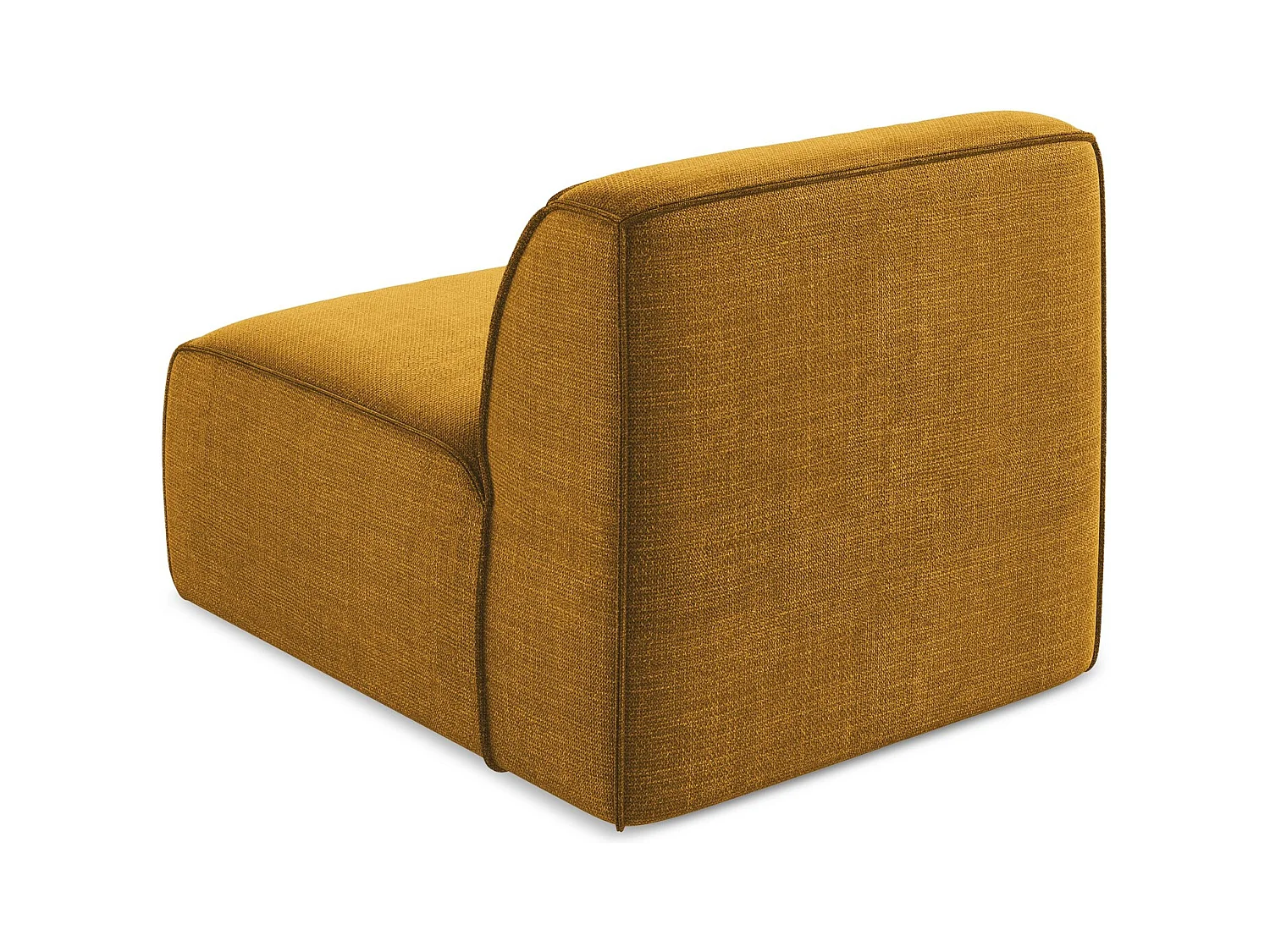 Fauteuil pour canapé modulable en tissu texturé - moutarde - OMAO