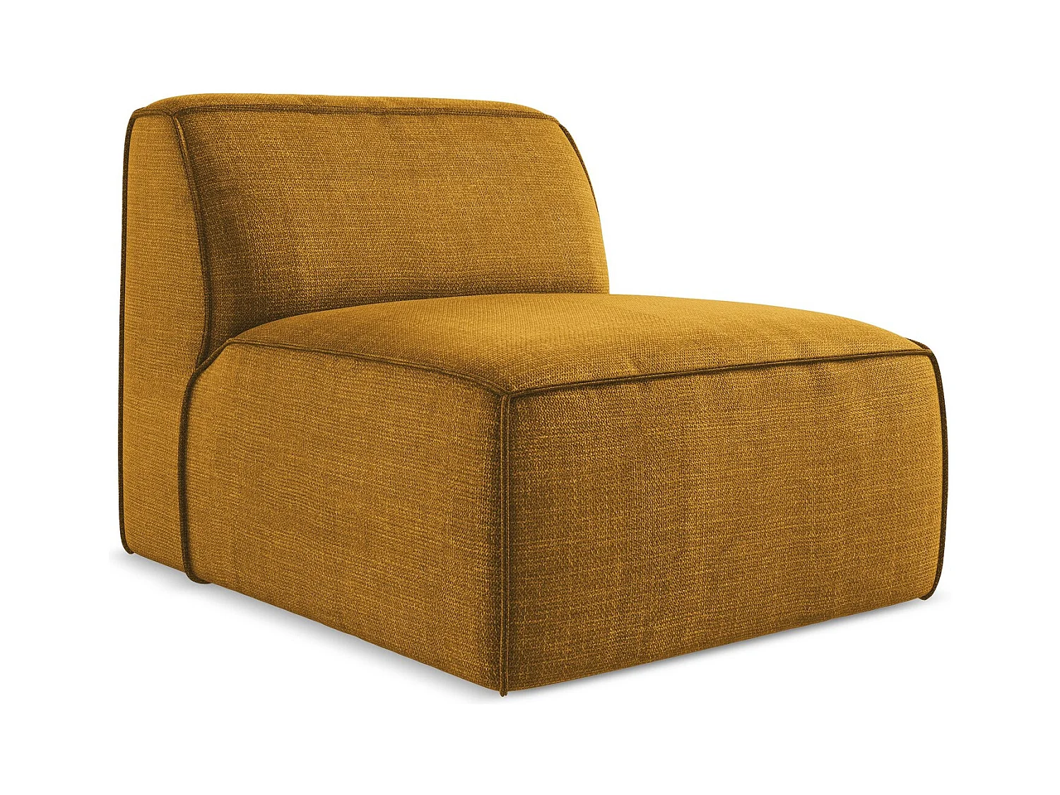 Fauteuil pour canapé modulable en tissu texturé - moutarde - OMAO
