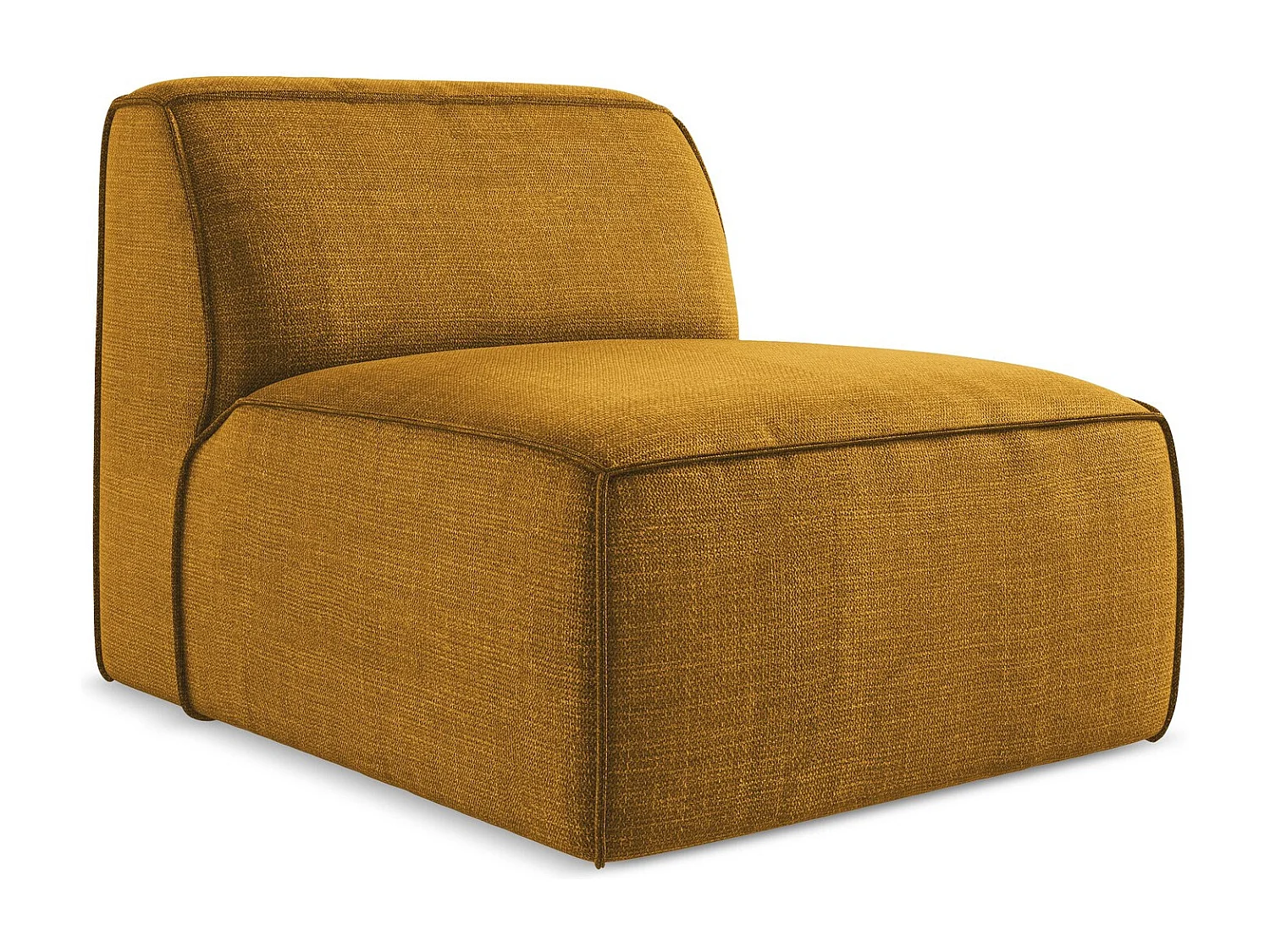 Fauteuil pour canapé modulable en tissu texturé - moutarde - OMAO