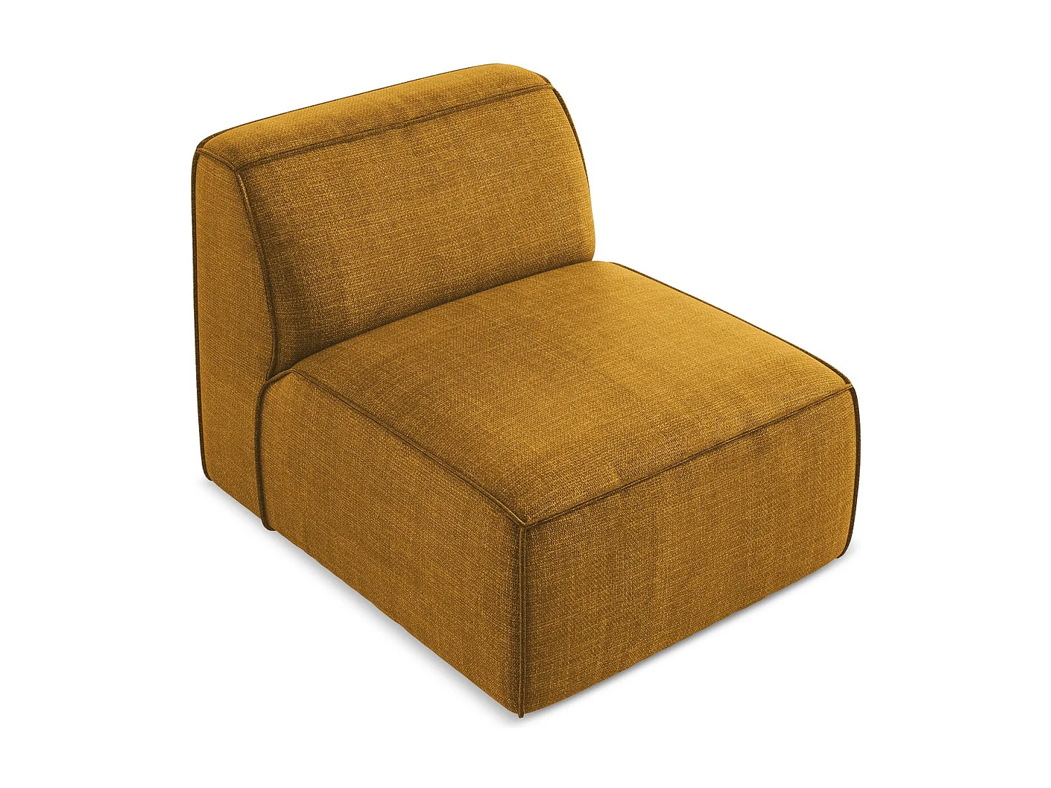 Fauteuil pour canapé modulable en tissu texturé - moutarde - OMAO