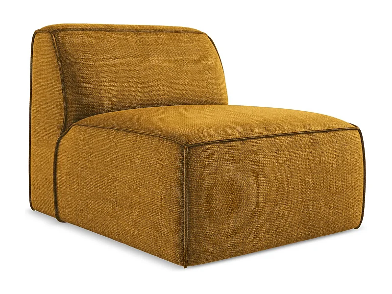 Fauteuil pour canapé modulable en tissu texturé - moutarde - OMAO