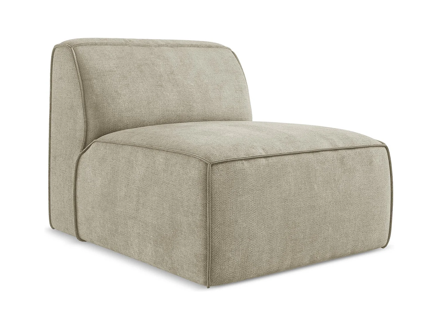 Fauteuil pour canapé modulable en tissu chenille - beige - OMAO