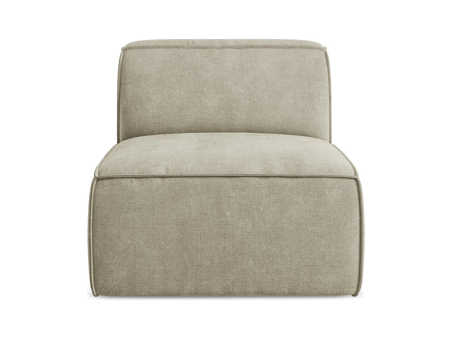 Fauteuil pour canapé modulable en tissu chenille - beige - OMAO
