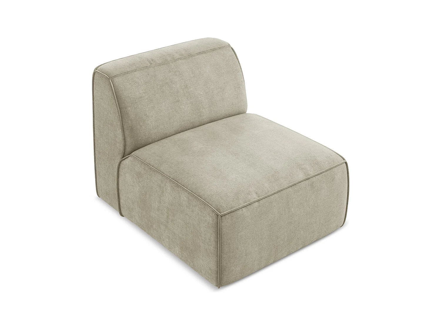 Fauteuil pour canapé modulable en tissu chenille - beige - OMAO