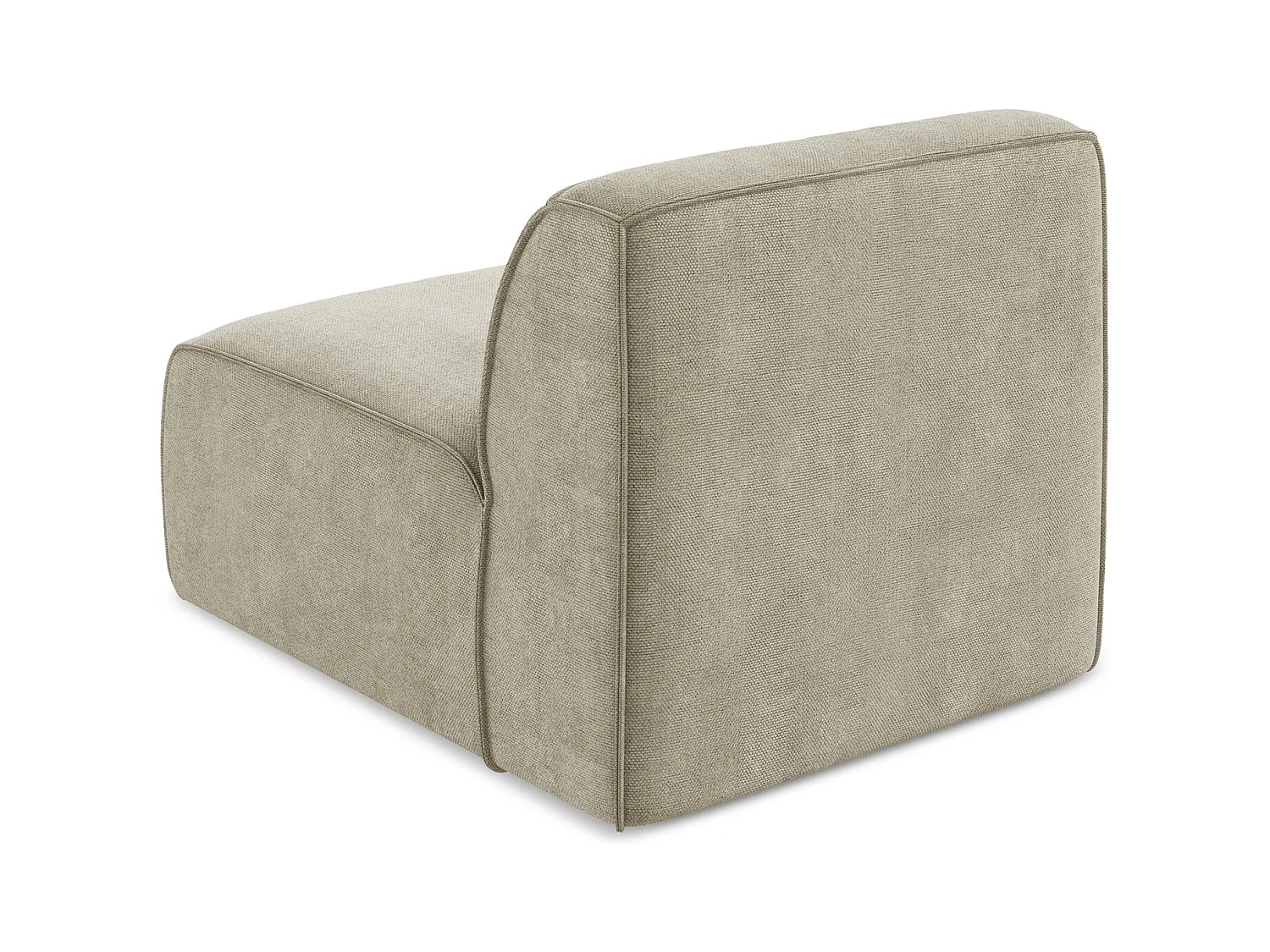 Fauteuil pour canapé modulable en tissu chenille - beige - OMAO