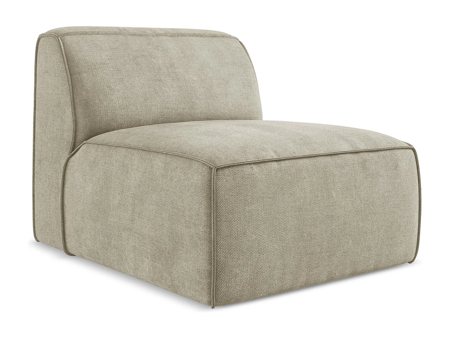 Fauteuil pour canapé modulable en tissu chenille - beige - OMAO