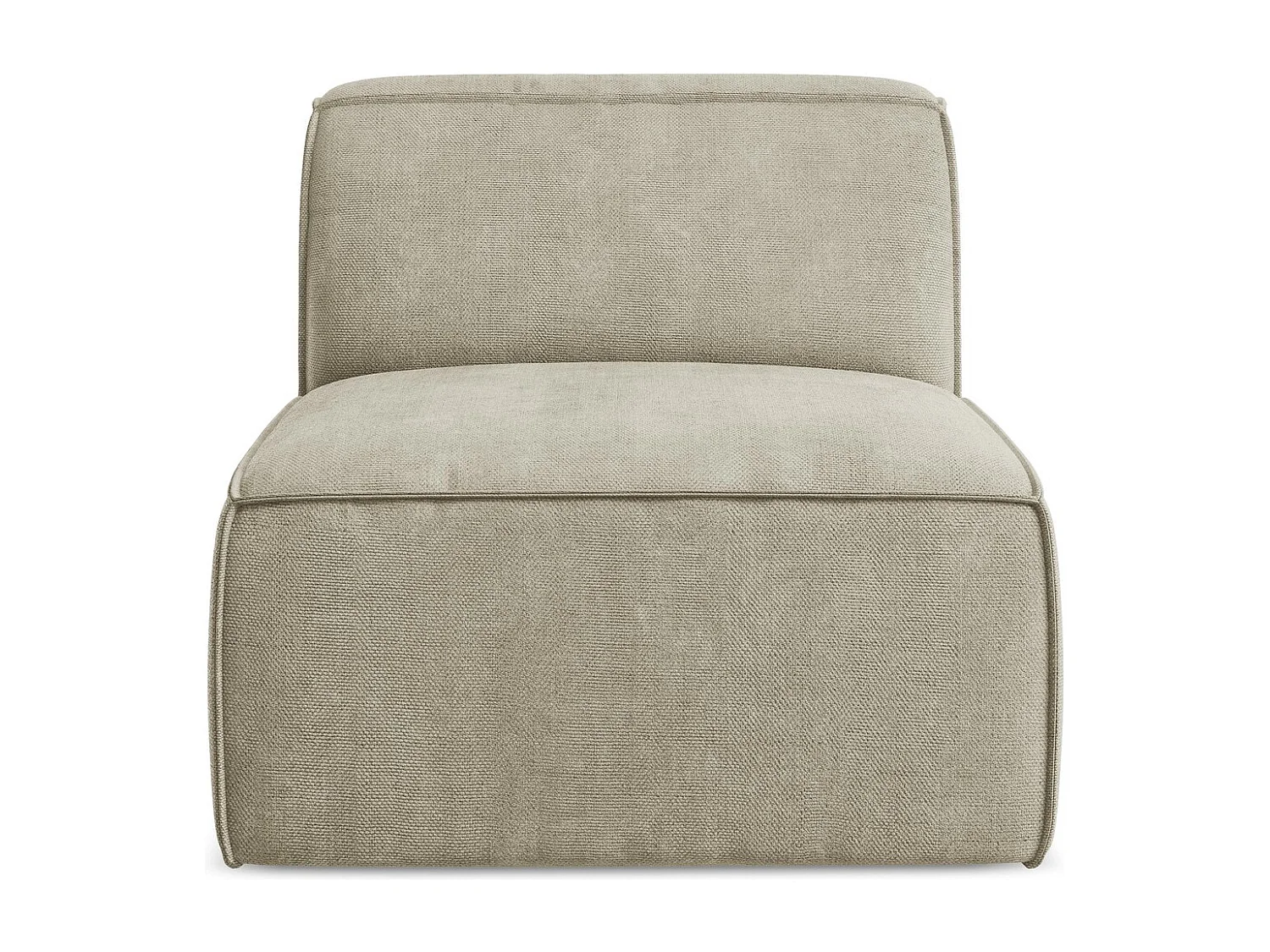 Fauteuil pour canapé modulable en tissu chenille - beige - OMAO