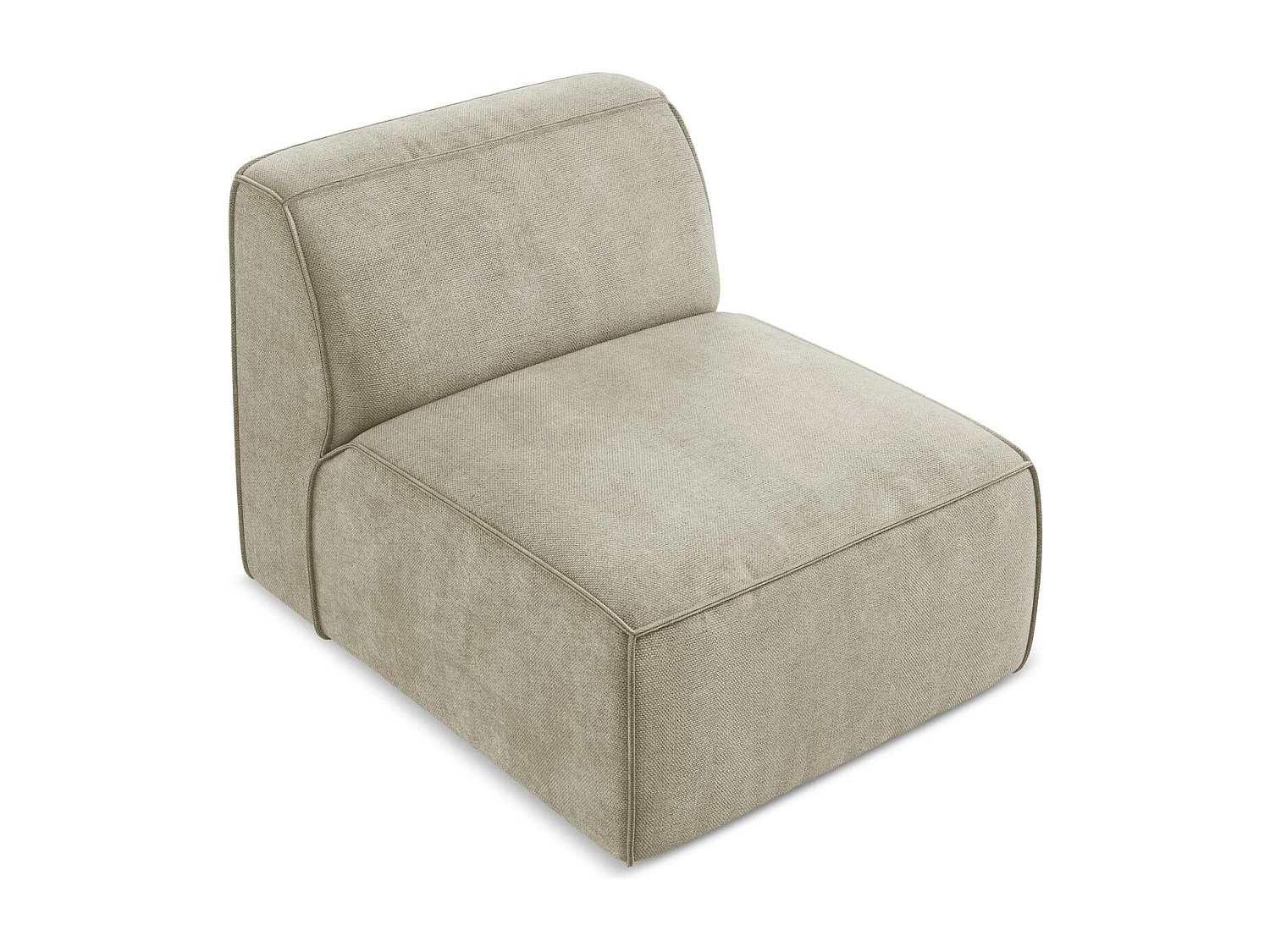 Fauteuil pour canapé modulable en tissu chenille - beige - OMAO