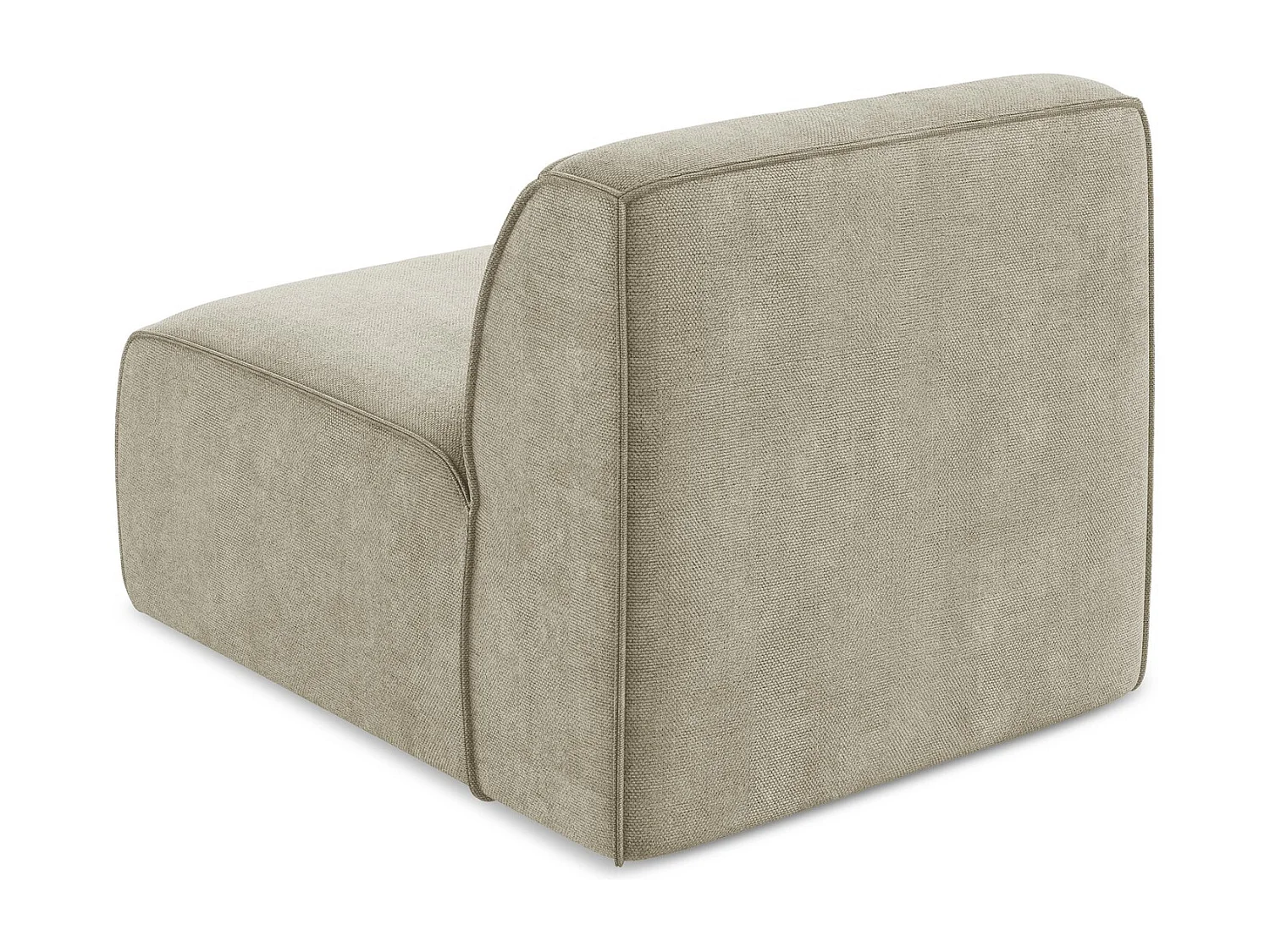 Fauteuil pour canapé modulable en tissu chenille - beige - OMAO