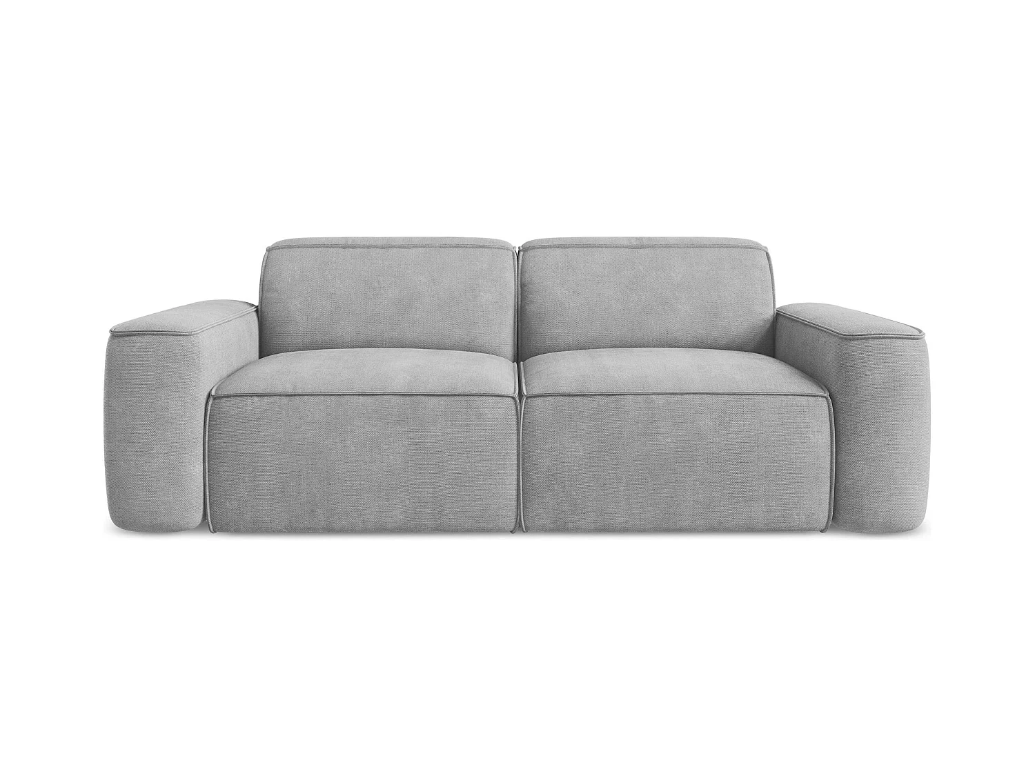 Canapé modulable 3 places en tissu chenille - gris clair - OMAO