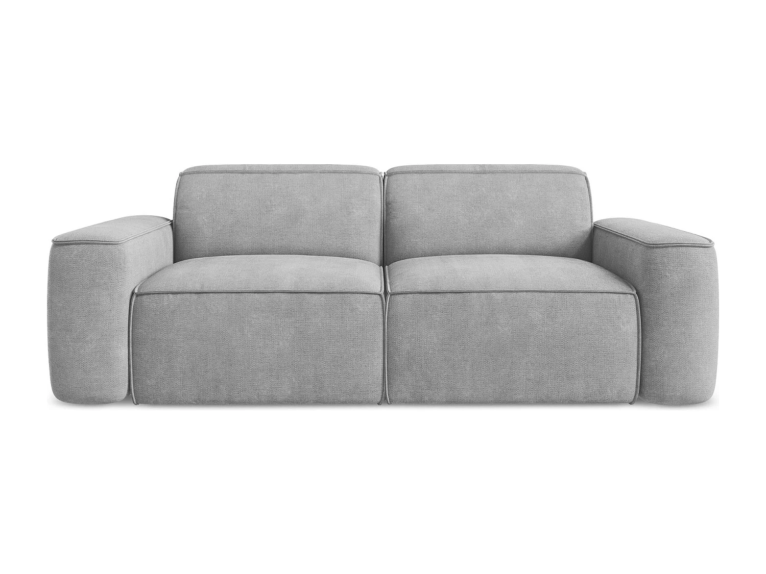 Canapé modulable 3 places en tissu chenille - gris clair - OMAO