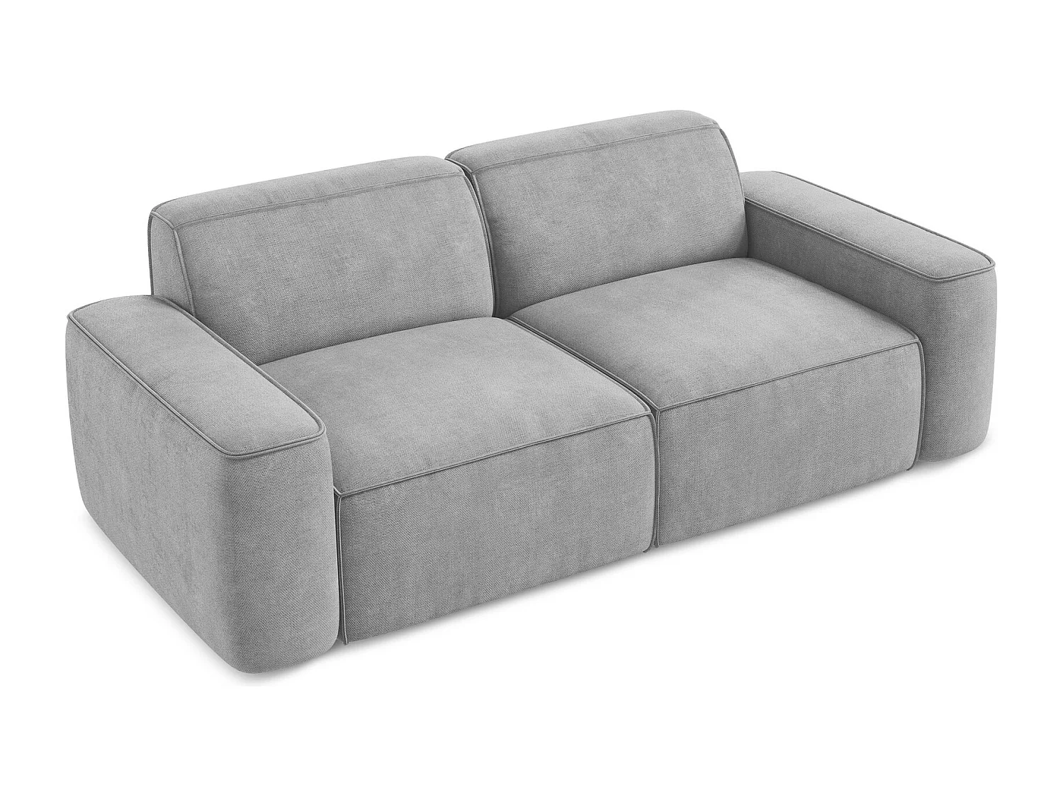 Canapé modulable 3 places en tissu chenille - gris clair - OMAO