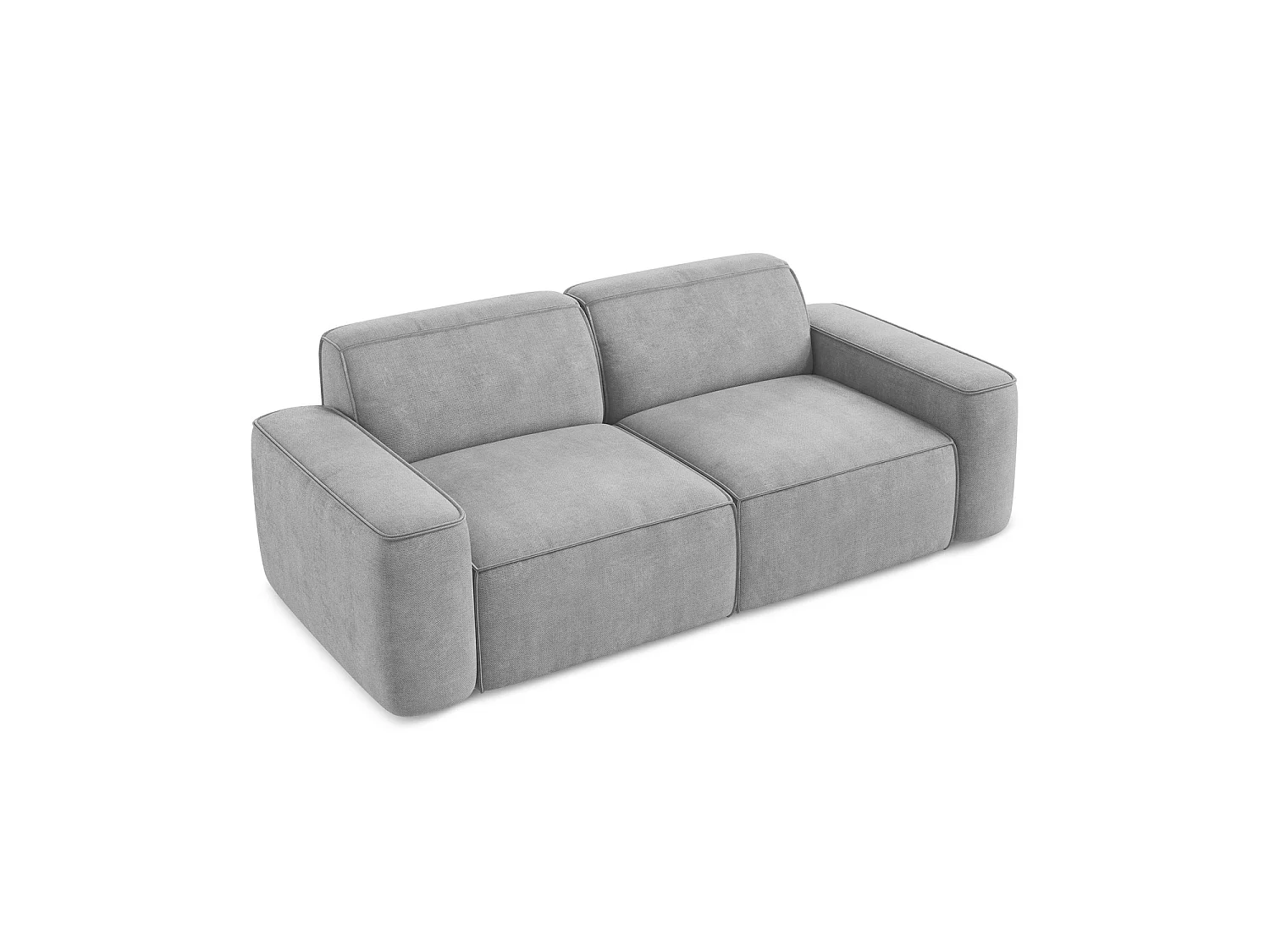 Modulares 3-Sitzer Sofa - - Chenille - Hellgrau - MELISSA