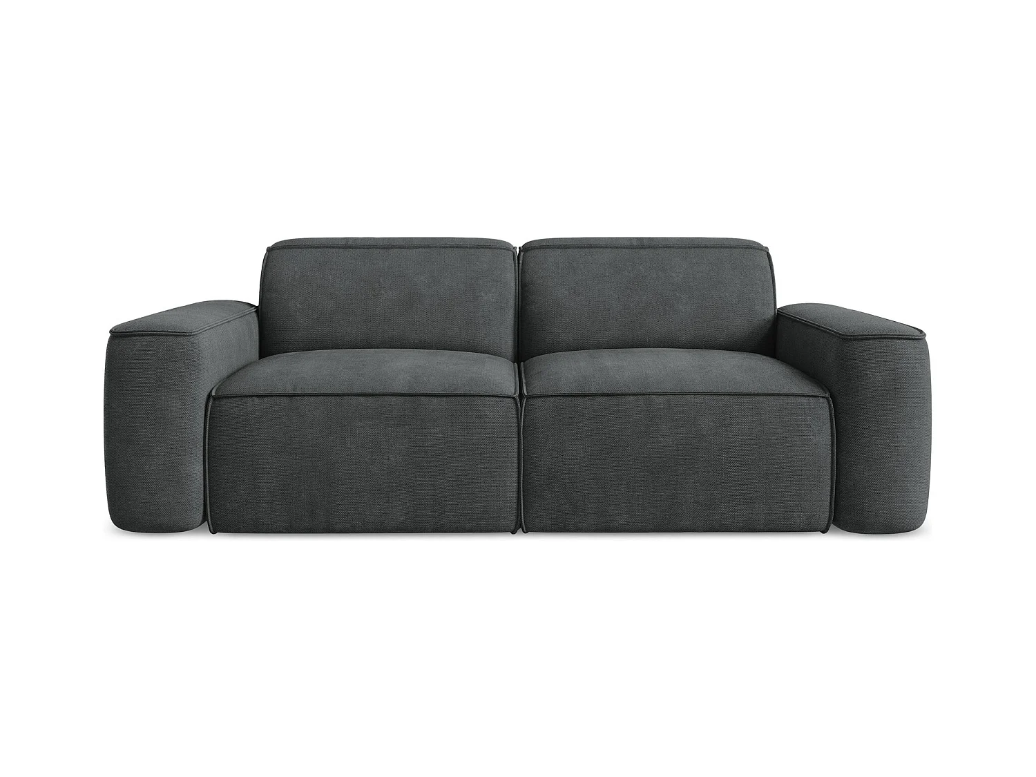 Canapé modulable 3 places en tissu chenille - gris foncé - OMAO