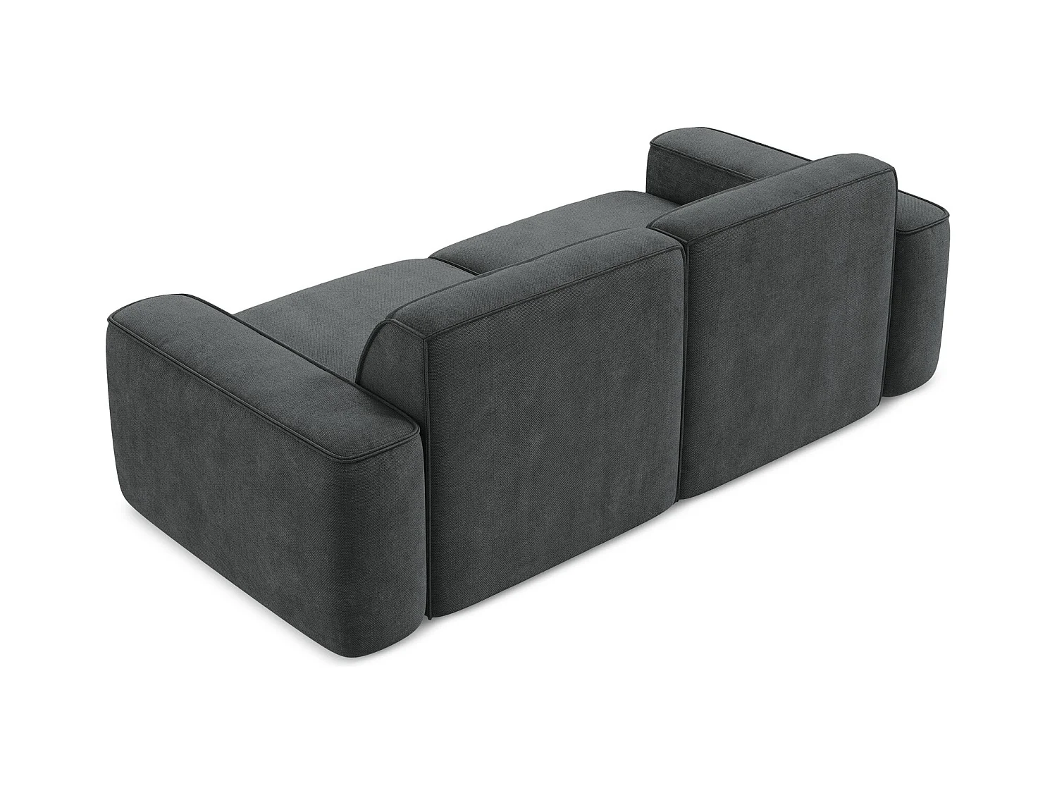 Canapé modulable 3 places en tissu chenille - gris foncé - OMAO