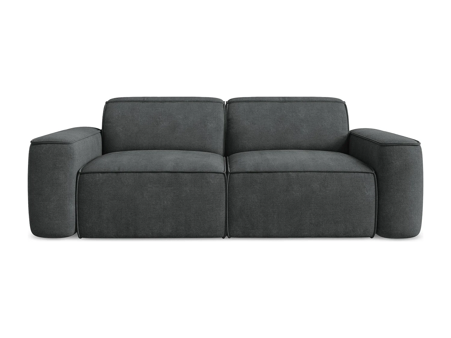 Canapé modulable 3 places en tissu chenille - gris foncé - OMAO