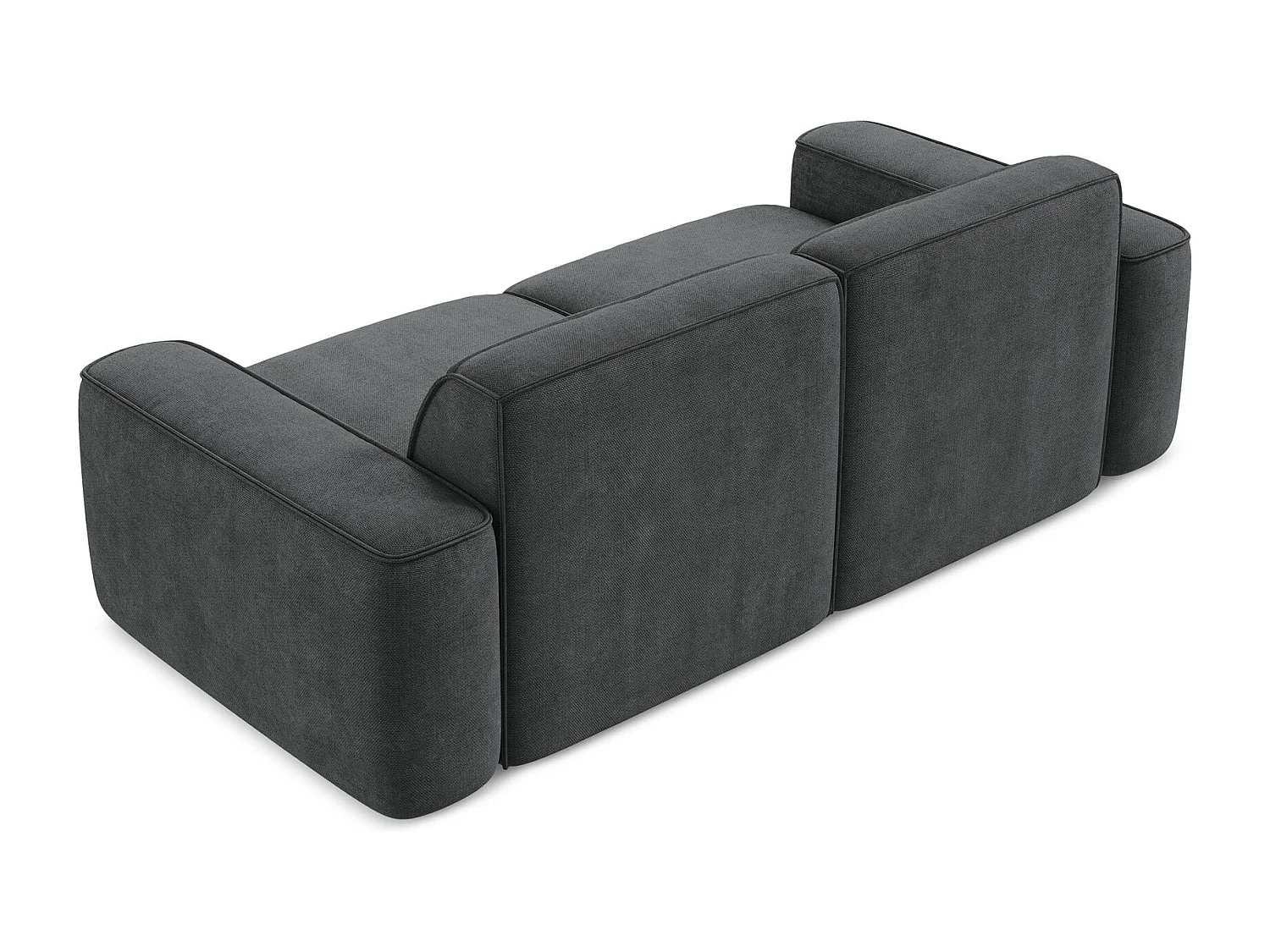 Canapé modulable 3 places en tissu chenille - gris foncé - OMAO