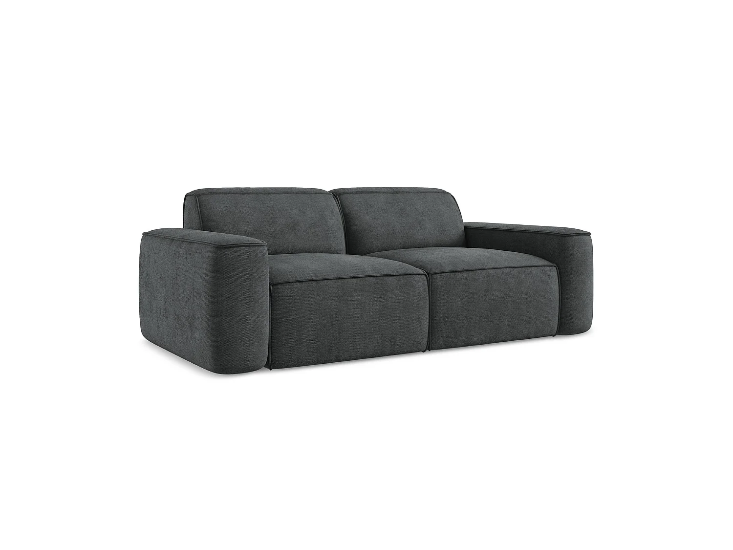 Modulares 3-Sitzer Sofa - - Chenille - Dunkelgrau - MELISSA